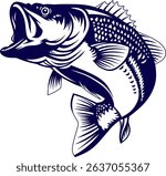 vector graphic illustration... barramundi fish vector image suitable for use for fishing logo design 