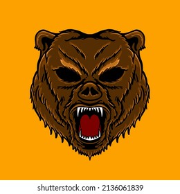 Vector graphic illustration of a bear perfect for beverage product logos, beverage product packaging, beverage product labels, perfect also for printing on apparel.