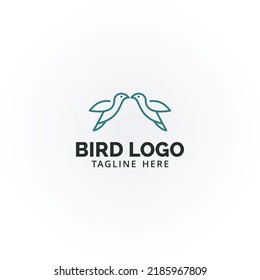 logotipo de pájaro de ilustración gráfica vectorial, logotipo de dos pájaros