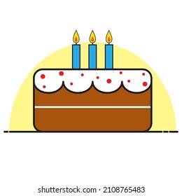 Vector graphic illustration of birthday cake