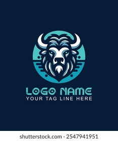 VECTOR GRAPHIC ILLUSTRATION BISON HEAD LOGO