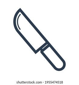 Vektorgrafik, schwarze Küchenmesser-Ikone. gut für die grafischen Vermögenswerte der Lebensmittelindustrie und der Lebensmittelindustrie. einfaches Design.
