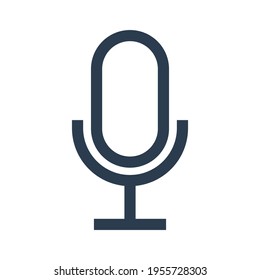 Vector graphic illustration, black line icon for the microphone. both for business and corporate graphic assets. simple design.