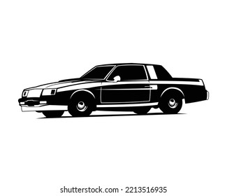 Vector Graphic Illustration Of A Black Muscle Car On A White Background.