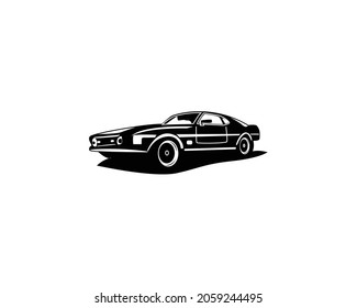 Vector Graphic Illustration Of Black Mustang Car Vector On White Background