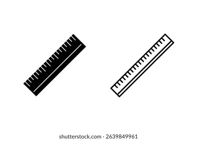 Vector graphic illustration of black and white rulers measuring instruments design elements