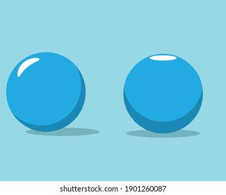 Ilustración gráfica vectorial de una bola azul con diferentes caídas de luz, es perfecta si se utiliza como medio para representar sombras en un objeto.
