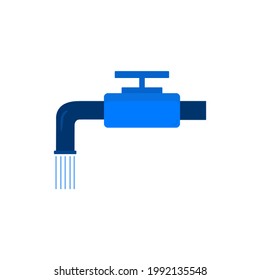 vector graphic illustration of a blue water faucet for washing hands to avoid the virus