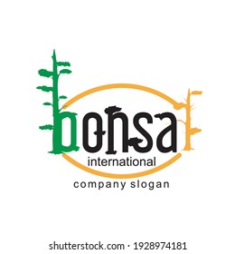Vektorgrafik Bonsai ideal für Logo, Symbol, Design-Vektorgrafik und andere. Es gibt eine Farbe schwarz, weiß, grün und gelb