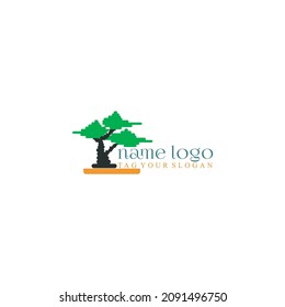 Vektorgrafik Bonsai ideal für Logo, Symbol, Design-Vektorgrafik und andere. Es gibt eine Farbe schwarz, weiß, grün und gelb