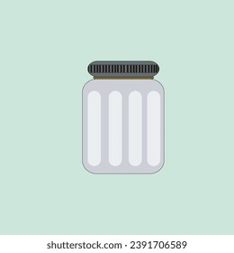 vector graphic illustration of a bottle with a wide shape,