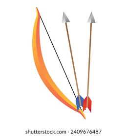 vector graphic illustration of a bow and arrow