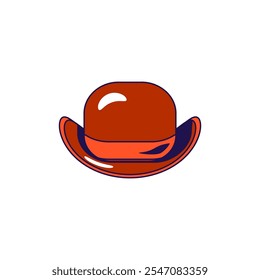 Ilustração gráfica vetorial de chapéu de arremessador em estilo cartoon. Chapéus para festa ou carnaval. O ícone é perfeito para web design, elementos decorativos, impressão, adesivos, ou mídia social. A imagem é isol