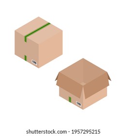 Vector graphic illustration  box cardboard,perfect for icon,product promotion,sale etc