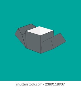 vector graphic illustration of a box-shaped paper box