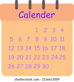 Vector graphic illustration of Calendar
