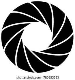 Vector graphic illustration of a camera aperture with 11 blades