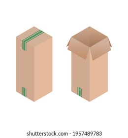 Vector graphic illustration of cardboard box