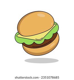 Vector Graphic Illustration of  a Cartoon Burger
