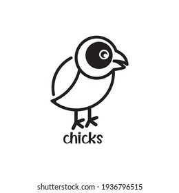 vector graphic illustration chicks or baby chicken