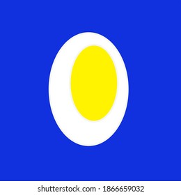 Vector graphic illustration of the cloven egg, yellow in the egg