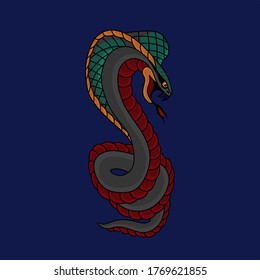 vector graphic illustration, cobra snake, to design clothes, clothes, hoodies, logos, tattoos and others