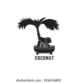 vector graphic illustration coconut bonsai great for icon, logo, design and others