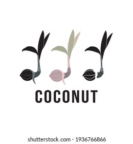 vector graphic illustration coconut bonsai great for icon, logo, design and others