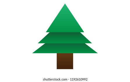 A vector graphic illustration of a common holiday Christmas pine tree, using flat design/flat UI style for the color scheme in celebration of the upcoming season.