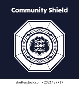 Vector graphic illustration of Community Shield Trophy Silhouette. English football competition trophy. Community shield trophy.