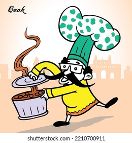 Vector graphic illustration of a Cook Man.