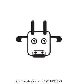 vector graphic illustration cow head. simple and elegant can be used for symbols, logos, icons and more. There are two colors black and white