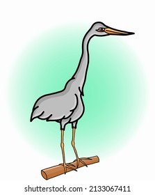 vector graphic illustration of a crane for design needs or products such as children's books and others. simple vector illustration.