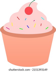 Ilustración gráfica vectorial de cupcake