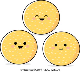 vector graphic illustration of cute onde onde