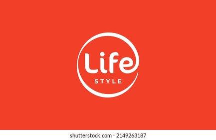 vector graphic illustration design for simple typography emblem logo life style in orange background