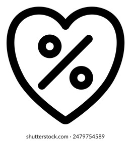 vector graphic illustration of discount love icon perfect for business, finance, etc. themed websites and mobile apps
