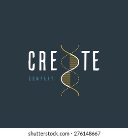 Vector graphic illustration of a DNA symbol with sample text for your company