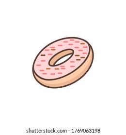 vector graphic illustration of donuts with delicious cream and candy