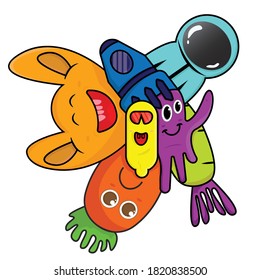 ilustración gráfica vectorial del arte doodle lindo, perfecto para fondos, pegatinas, marcos, etc.