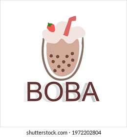 vector graphic illustration of a drink brand. suitable for the logo of boba drink sales.
