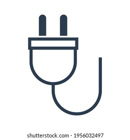 Vector graphic illustration, Electric plug icon is black. good for business graphic assets as well as in web design, banners, and brochures. simple design.