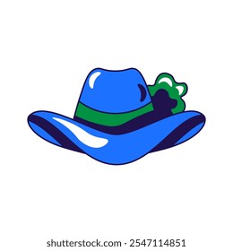 Ilustración gráfica de Vector de sombrero elegante femenino con decoración de flores en estilo de dibujos animados. Elegante tocado retro. Sombreros para fiesta o carnaval. El icono es perfecto para el Diseño web, decorativo