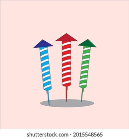 vector graphic illustration of fireworks ready to play