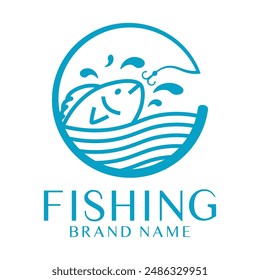 Ilustración gráfica de Vector de un logotipo de pez. Logotipo perfecto para la pesca, alimentación de peces, pesca, etc. Esta Ilustración vectorial es perfecta para su diseño creativo.