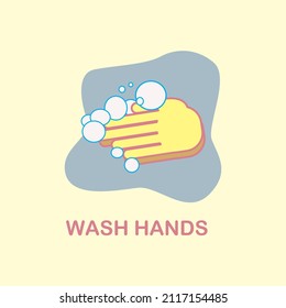 vector graphic illustration in the form of advice to wash hands to avoid the corona virus, suitable for healthcare, medical visual content, education, etc
