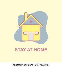 vector graphic illustration in the form of advice to stay at home to avoid the corona virus, suitable for healthcare, medical visual content, education, etc