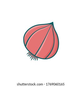 vector graphic illustration of fresh shallot vegetable