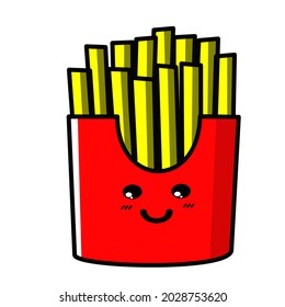 vector graphic illustration of  funny fast food cartoon isolated on white background. Funny fast food characters  
