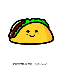 vector graphic illustration of  funny fast food cartoon isolated on white background. Funny fast food characters  